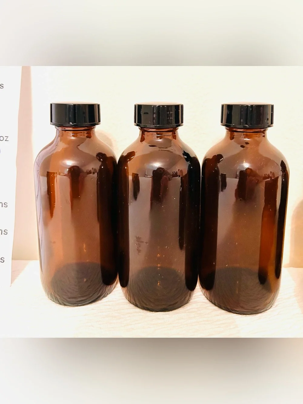 Lot Amber Glass Skincare Bottles w/ Leakproof Caps- 4 sizes (16 Total)